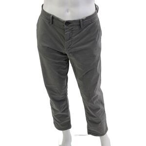 Allen Edmonds Mens Cropped Chino Pants Gray Button Fly Size 35